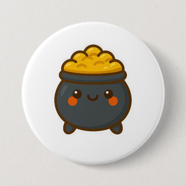 Kawaii Pot of Gold 7.5 Cm Round Badge (Front)