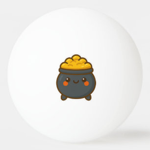 Kawaii Pot of Gold Ping Pong Ball