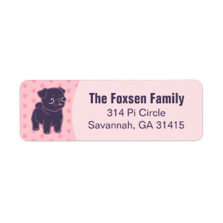 Kawaii Pug Return Address Label