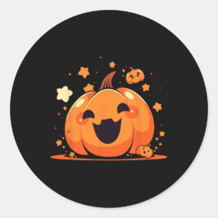 Kawaii Pumpkin Anime Cottagecore Men Kids Women Ha Classic Round Sticker