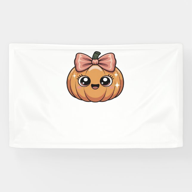 kawaii pumpkin Classic T-Shirt Banner (Horizontal)
