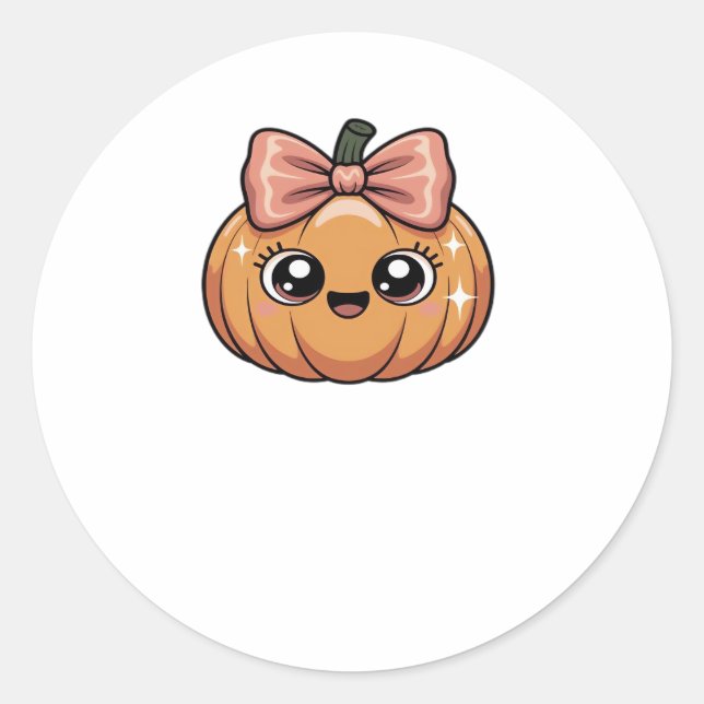 kawaii pumpkin Classic T-Shirt Classic Round Sticker (Front)