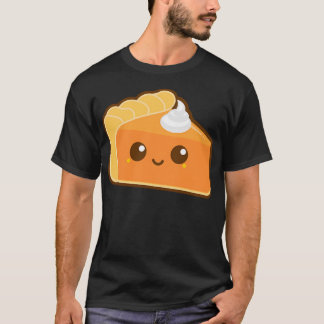 Kawaii Pumpkin Pie Slice Women Cute Face Tshirt Sh