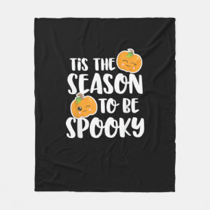 Kawaii Pumpkin Tis The Season Spooky Fleece Blanket