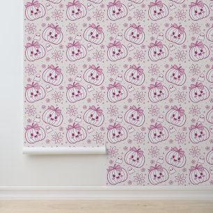 Kawaii Pumpkins, Ghosts & Flowers Wallpaper