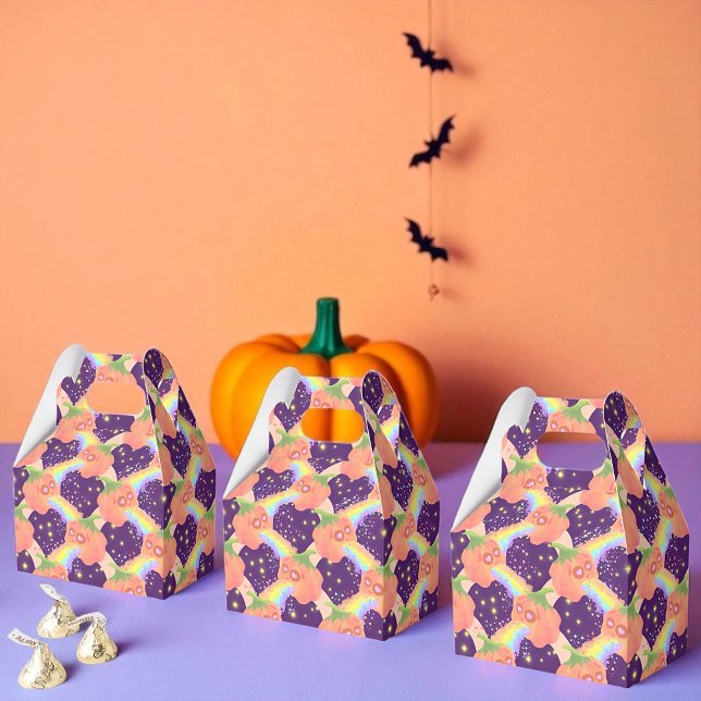 Kawaii pumpkins, Rainbow Galaxy, Cute  Favour Box (Kawaii pumpkin favor boxes cute, colorful, perfect for kids’ parties and Halloween celebrations)