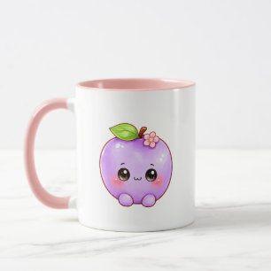 Kawaii Purple Plum Mug Cute Fruit Coffee Cup