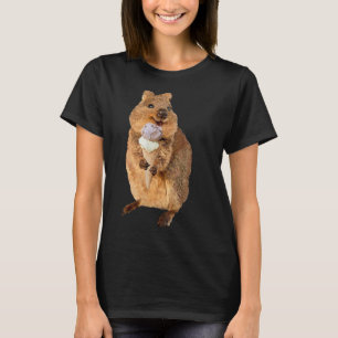 kawaii quokka eating ice cream cone  T-Shirt