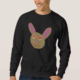 Kawaii rabbit face with heart eyes sweatshirt
