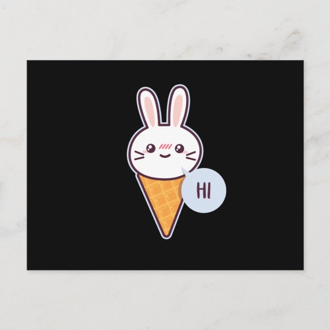 Kawaii Rabbit Postcard (Front)