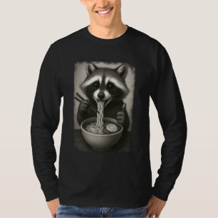 Kawaii Raccoon Eating Japanese Noodles Ramen Bowl T-Shirt