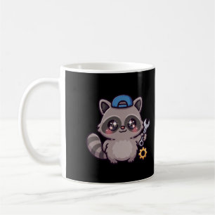 Kawaii Racoon Mechanic Coffee Mug