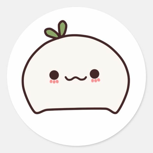 Kawaii Radish Classic Round Sticker (Front)