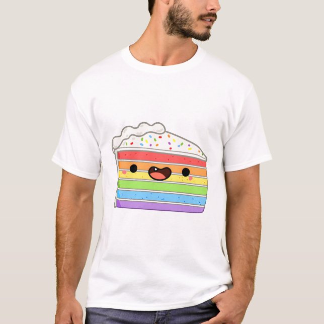 Kawaii Rainbow Cake T-Shirt (Front)