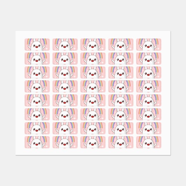 Kawaii rainbow clipart (Sheet)