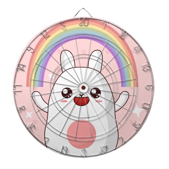 Kawaii rainbow clipart dartboard (Front)