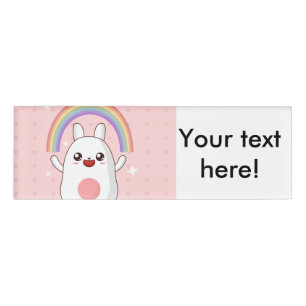 Kawaii rainbow clipart name tag