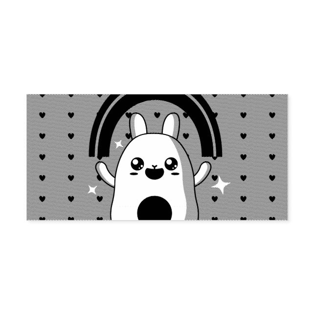 Kawaii rainbow clipart self-inking stamp (Design)