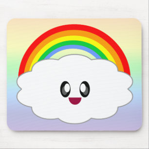 KAWAII RAINBOW CLOUD SUPER ADORABLE 100 PERCENT MOUSE PAD