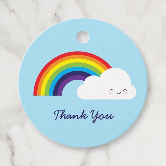Kawaii Rainbow Favour Tags (Front)