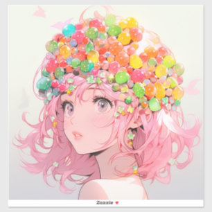 Kawaii Rainbow Pastel Candy Mushroom Anime Girl