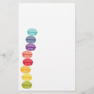 Kawaii Rainbow stacked Macarons Stationery