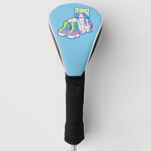 Kawaii Rainbow Star Cat-Eared Girl Golf Head Cover