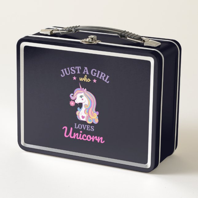 Kawaii Rainbow Unicorn Magical Colourful    Metal Lunch Box (Front)
