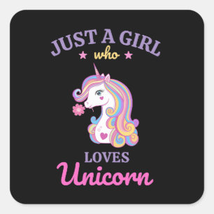 Kawaii Rainbow Unicorn Magical Colourful        Square Sticker