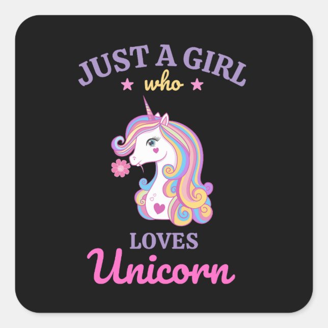 Kawaii Rainbow Unicorn Magical Colourful        Square Sticker (Front)