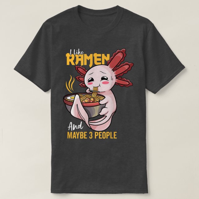 Kawaii Ramen Axolotl Shirt for Kids Anime Japanese (Design Front)