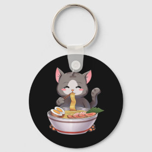 Kawaii Ramen Cat Anime Japanese Food Gift Kids Boy Key Ring