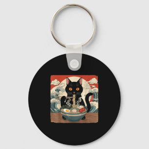 Kawaii Ramen Cat Anime Japanese Noodles Food Wave Key Ring