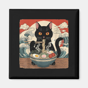 Kawaii Ramen Cat Anime Japanese Noodles Food Wave Magnet