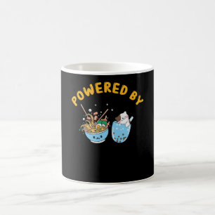 Kawaii Ramen & Cat Design Powered Ramen and Cat Coffee Mug