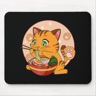 Kawaii Ramen Cat Japanese Neko Noodle Anime Gift G Mouse Pad