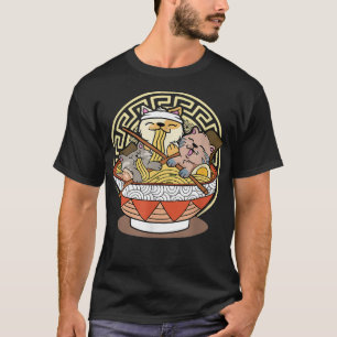 Kawaii Ramen Cute Anime Cat Japanese Noodles T-Shirt
