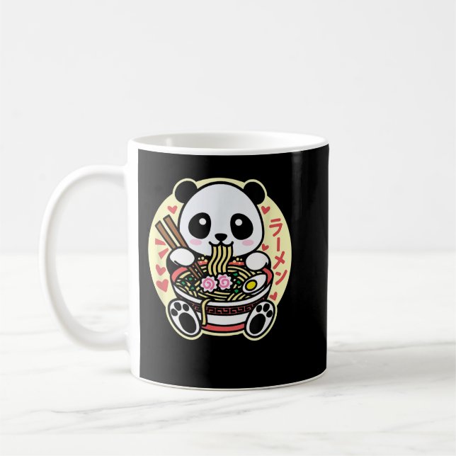 Kawaii Ramen Cute Anime Panda Japanese Asian Noodl Coffee Mug (Left)