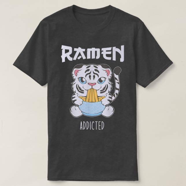 Kawaii Ramen Japanese Anime Noodles Baby Tiger Noo T-Shirt (Design Front)