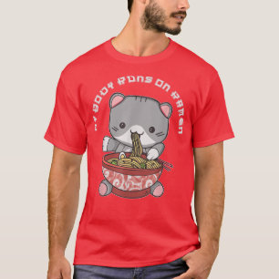 Kawaii Ramen Japanese Anime Noodles Cute Cat Noodl T-Shirt
