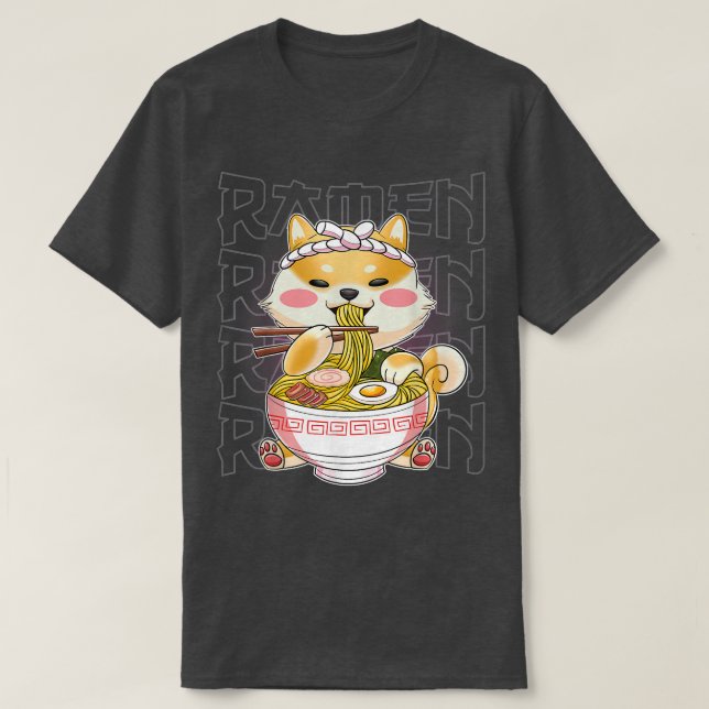 Kawaii Ramen Japanese Anime Noodles Cute Hedgehog  T-Shirt (Design Front)