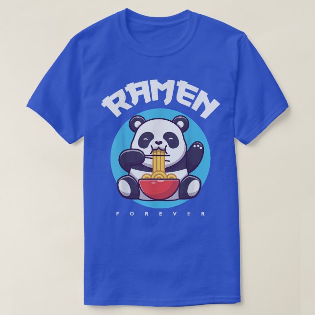 Kawaii Ramen Japanese Anime Noodles Cute Panda Noo T-Shirt (Design Front)