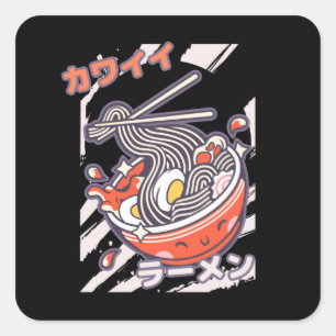 Kawaii Ramen nodels Square Sticker