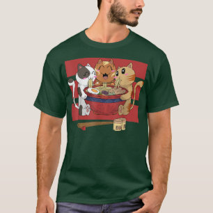 Kawaii Ramen Noodl Japanes Food Ramen Cat Power T-Shirt