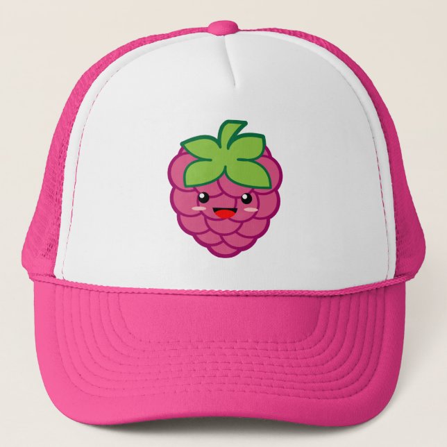 Kawaii Raspberry Trucker Hat (Front)