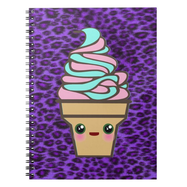 Kawaii Rave Ice Cream Cone Notebook (Front)
