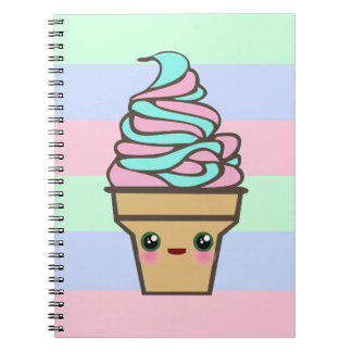 Kawaii Rave Ice Cream Cone Notebook