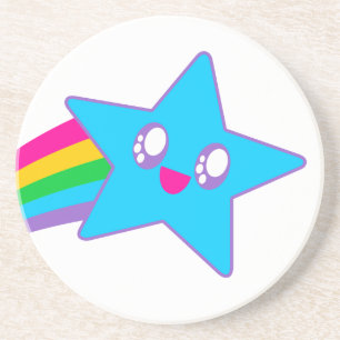 Kawaii Rave Neon Star Rainbow Coaster