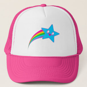 Kawaii Rave Neon Star Rainbow Trucker Hat