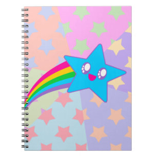 Kawaii Rave Rainbow Stars Notebook